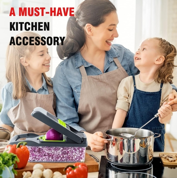 MAIPOR Gray Vegetable Chopper - 13.4" L, 4.5" W, 4.3" H - Picture 4 of 7